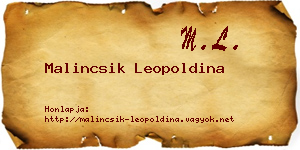 Malincsik Leopoldina névjegykártya